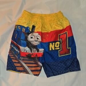 Thomas & Friends Kids Swim Shorts - Blue, Red, and Yellow 5T